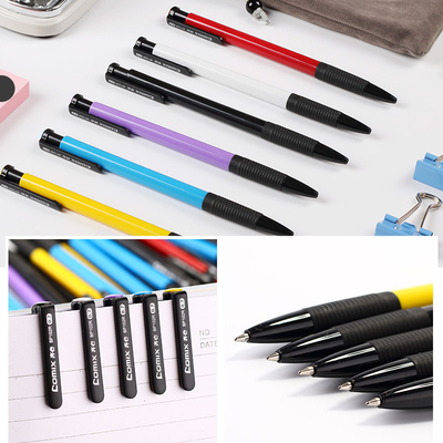 辦公學習首選 齊心藍色按動圓珠筆，批發免郵，品質無憂